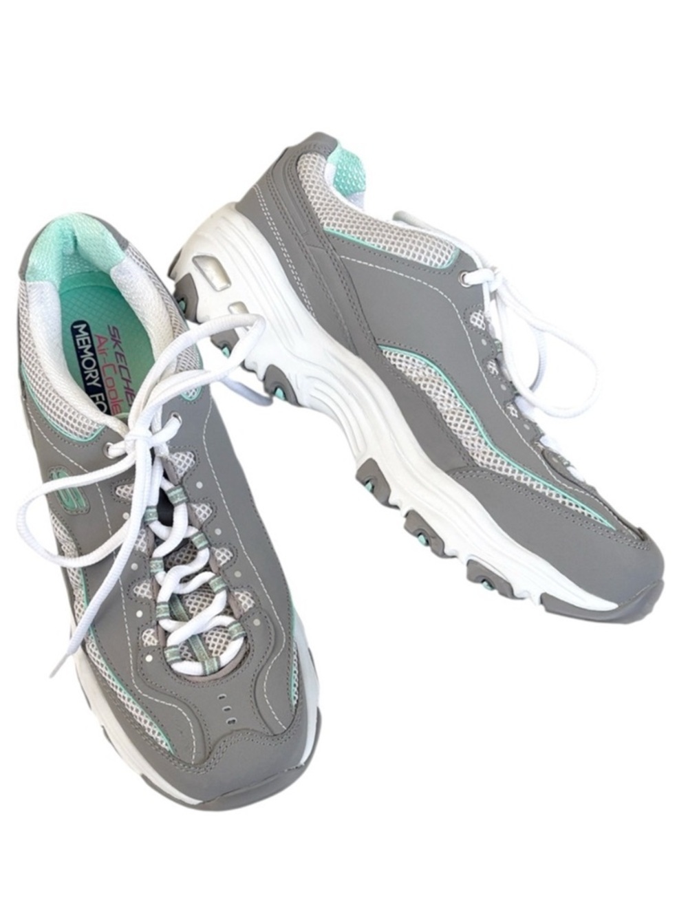 Like New Skechers D’Lites - Lifesaver Sneakers Grey Mint Size 10